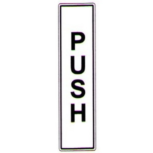 Self Stick Push Label B W Vertical - B-PROTECTED
