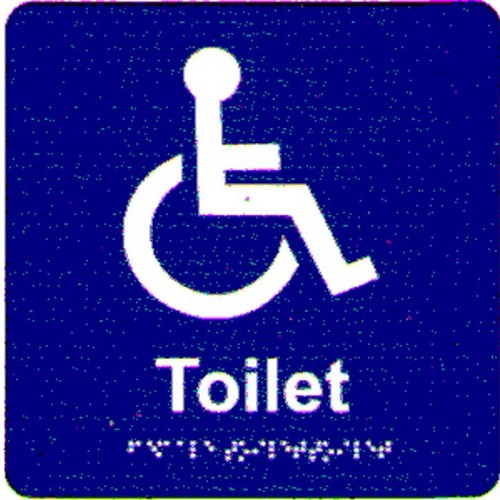 180x180mm PVC Accesible Toilet Braille Sign - made by Signage