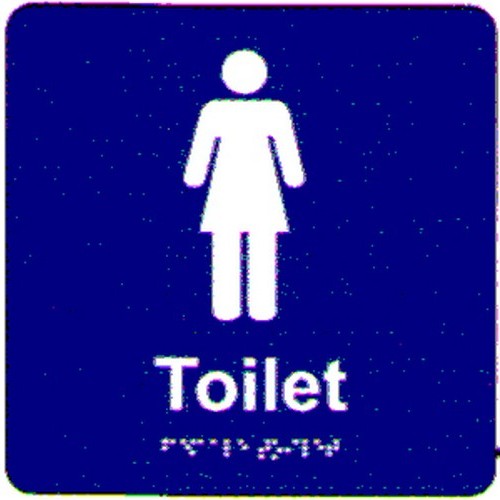 180x180mm PVC Ladies Toilet Braille Sign - made by Signage