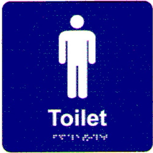 180x180mm PVC Mens Toilet Braille Sign - made by Signage