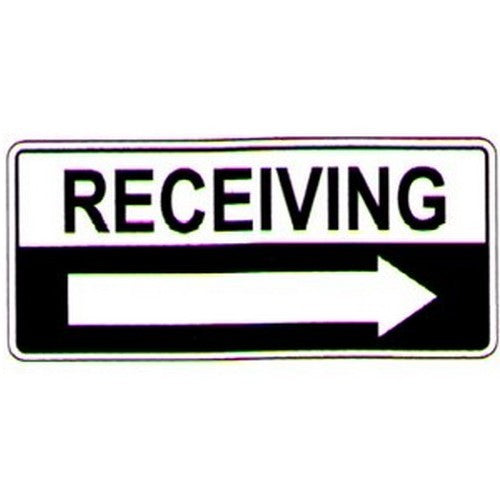 Signage B180DP 200x450mm Poly Receiving With Right Arrow Sign - B-PROTECTED