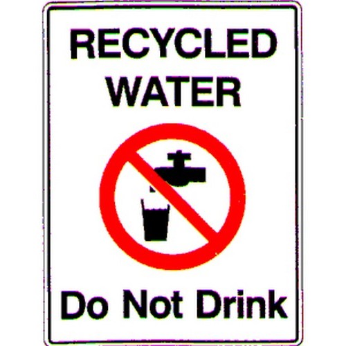 Metal 150x225mm Recycled Water Do Not Drink Sign