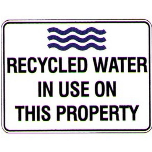 Flute 450x600mm Recycled Water In Use Sign