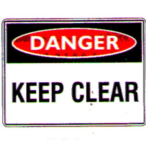 Class 1 Reflective Metal 600x450mm Danger Keep Clear Sign - made by Signage