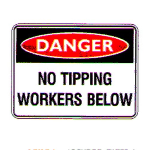 Class 1 Reflective Metal 600x450mm Danger No Tipping Below Sign - made by Signage