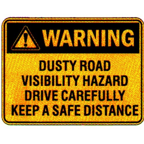 Class 1 Reflective Metal 600x450mm Dusty Road Safe Distance Sign - made by Signage