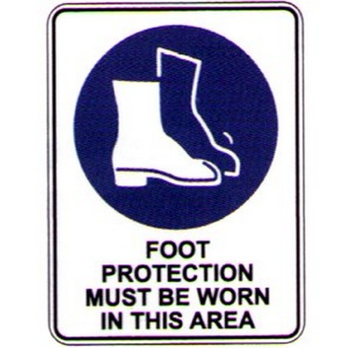 Reflective Foot Protection Area Sign - B-PROTECTED