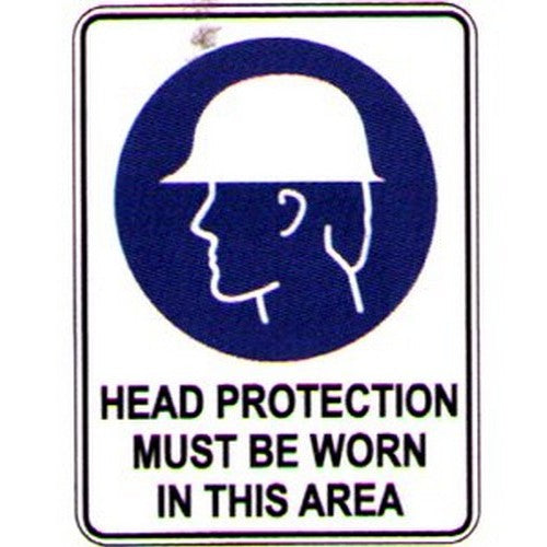 Reflective Head Protection Area Sign - B-PROTECTED