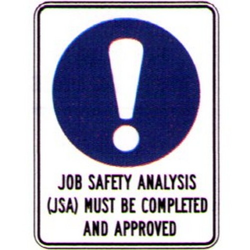 Class 2 Reflective 600x450mm Job Safety Anal Approved Sign