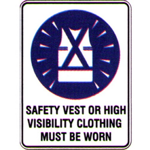 Class 2 Reflective 600x450mm Safety Vest High Vis Sign - made by Signage