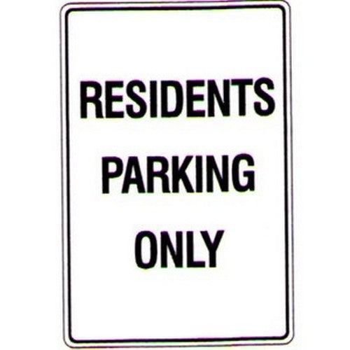 Metal 300x450mm Residents Parking Only Sign