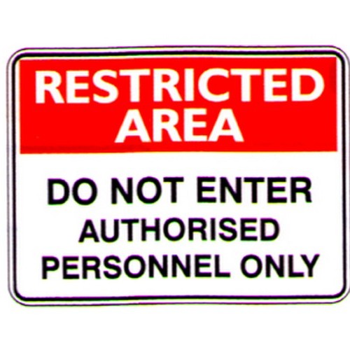 Metal 450x600mm Rest. Area Do Not Enter Etc Sign - made by Signage