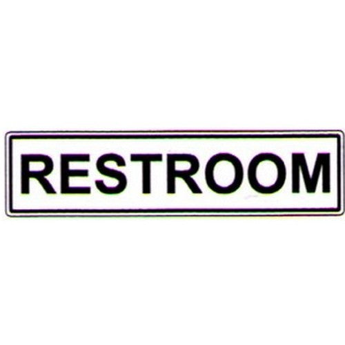 Self Stick 50x200mm Restrooms Label - made by Signage