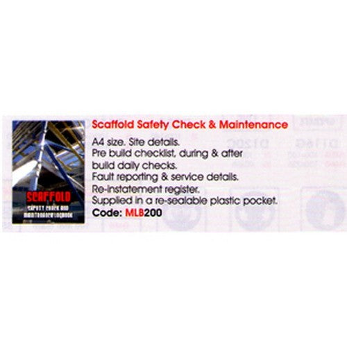 A4 Scaffolidng Safety Check Log Book