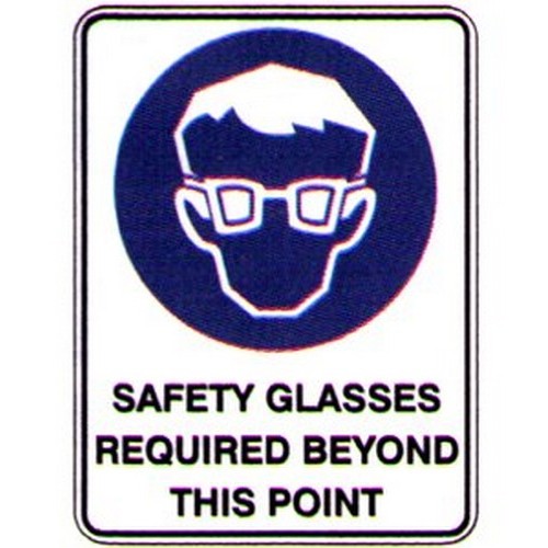 Metal 225x300mm Safety Glasses Req Beyond Sign - made by Signage