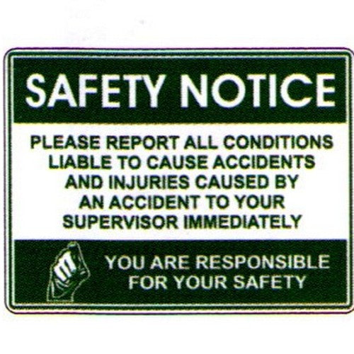 Plastic Safety Notice Please Report Sign - B-PROTECTED