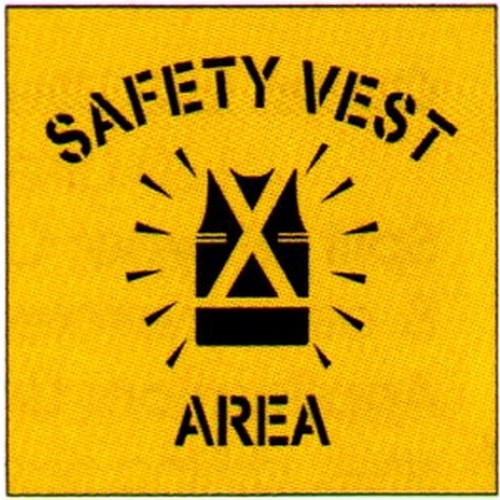 Poly 650x650mm Safety Vest Area With Picto Stencil - made by Signage