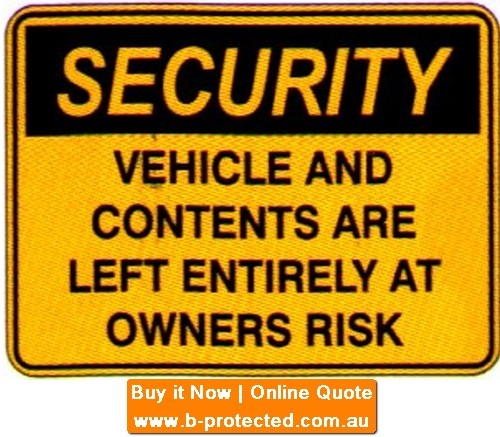 Plastic 450x600mm Security Vehicles Sign