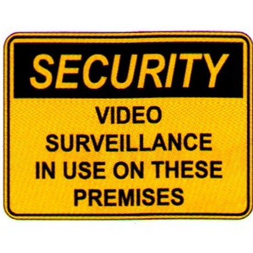 Metal 450x600mm Security Video Etc.. Sign