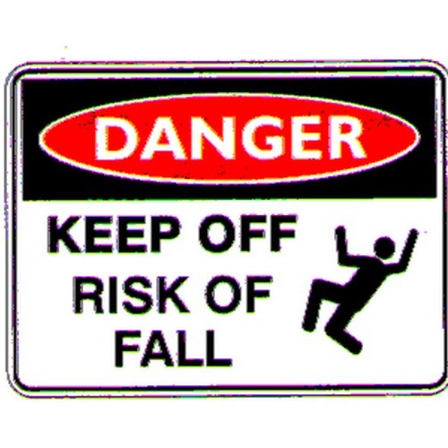 225x300mm Self Stick Danger Keep Off.. Risk Fall Label