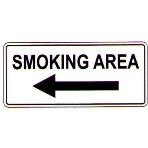 200x450mm Poly Smoking Area L/Arrow Sign - made by Signage