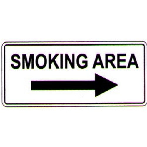 200x450mm Poly Smoking Area R/Arrow Sign - made by Signage