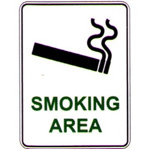 Plastic 300x225mm Smoking Area With Symbol Sign