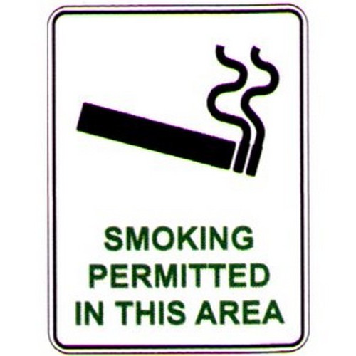 Metal 225x300mm Smoking Permitted In This Area Sign - made by Signage