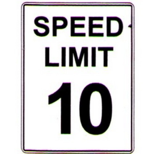 Metal 450x600mm Speed Limit 10 Text Sign - made by Signage