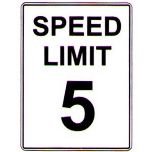 B-Protected distribute this product which is made by Signage. The Metal 450x600mm Speed Limit 5 Text Sign has the part number of WS-T864AM