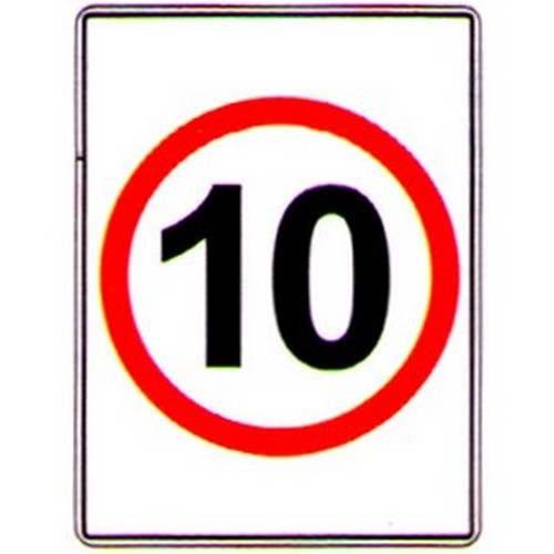 Metal 300x450mm Speed Symbol 10 Km/H Sign - made by Signage