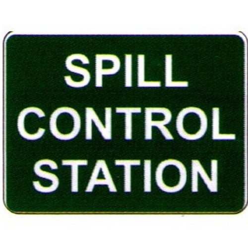 Plastic 450x300mm Spill Control Station Sign