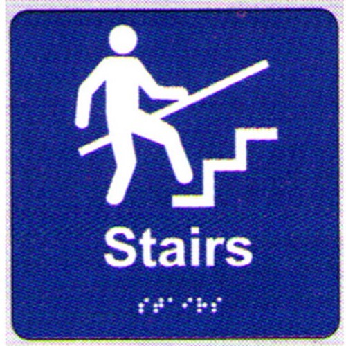 180x180mm PVC Stairs Braille Sign - made by Signage