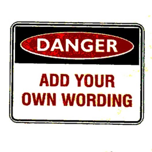 225x300mm Self Stick Danger Blank Label - made by Signage