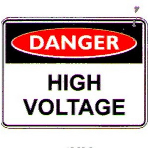 150x225mm Self Stick Danger High Voltage Label - made by Signage