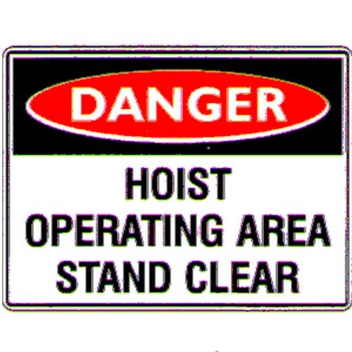 150x225mm Self Stick Danger Hoist Operating Area Label - made by Signage