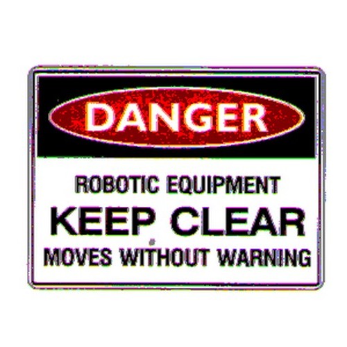 150x225mm Self Stick Danger Robotic Equip. Etc Label - made by Signage