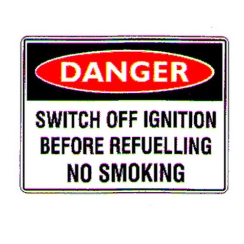 150x225mm Self Stick Danger Switch Off Ignition Etc Label - made by Signage