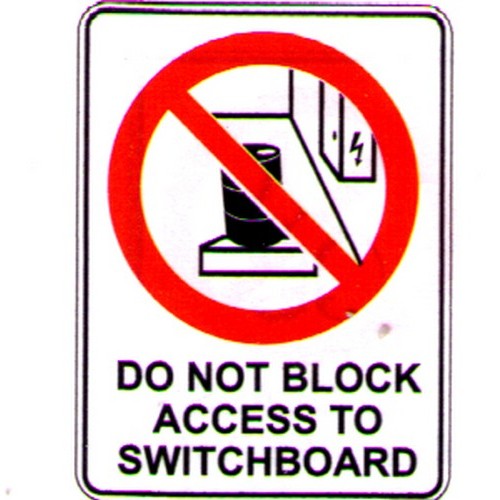 150x225mm Self Stick Do Not Block Access S/B Sign - made by Signage