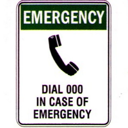 150x225mm Self Stick Emergency Dial 000 Etc Label - made by Signage
