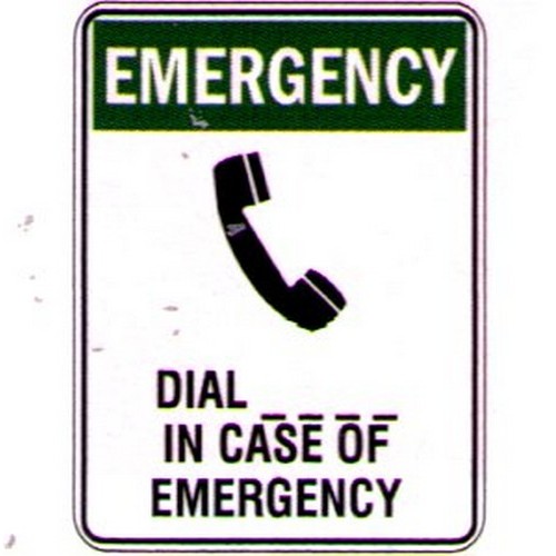 150x225mm Self Stick Emergency Dial..In Case Etc Label - made by Signage