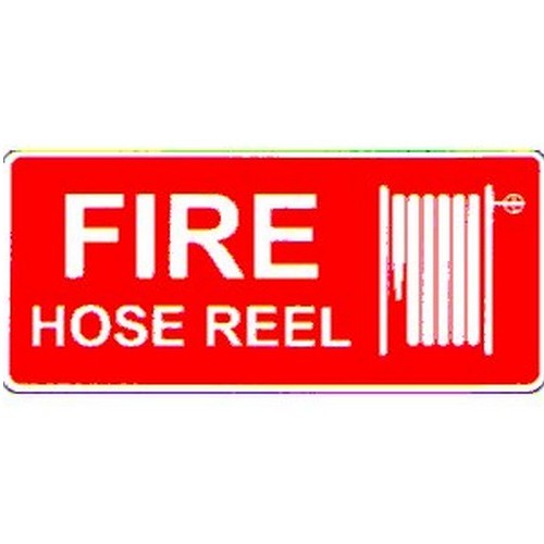 100x350mm Self Stick Fire Hose Reel Symbol Label - made by Signage