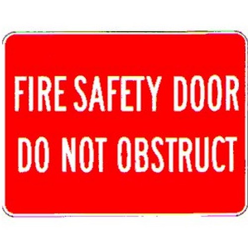 225x300mm Self Stick Fire Safety... Do Not Obstruct Label - made by Signage