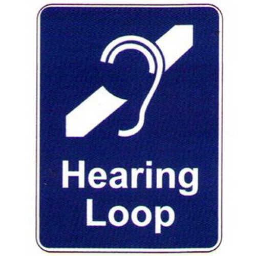 150x225mm Self Stick Hearing Loop Label - made by Signage