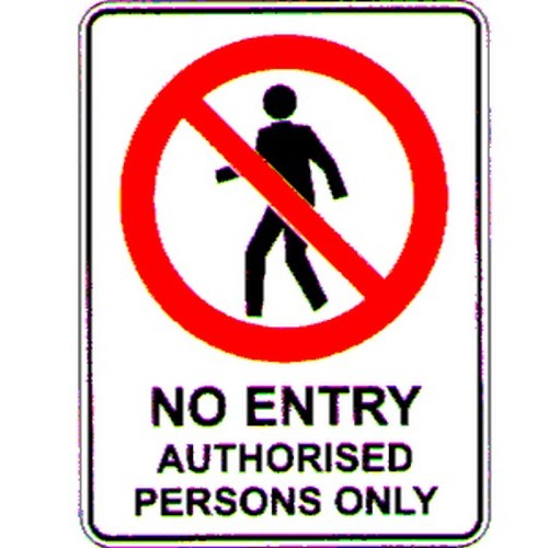 150x225mm Self Stick No Entry Auth. Persons Label - made by Signage