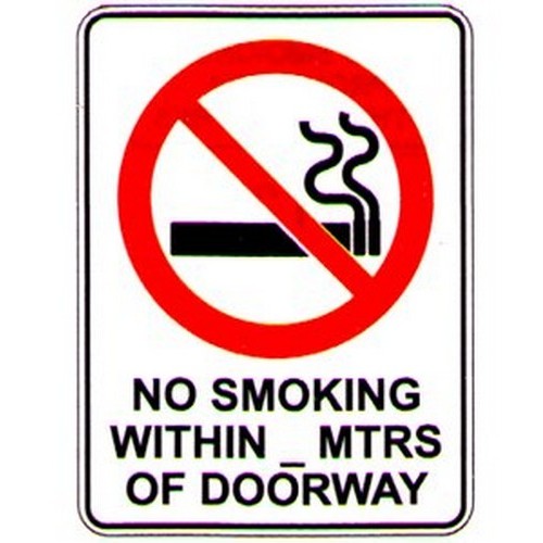 225x300mm Self Stick No Smoking With .... Mtrs Etc Label - made by Signage