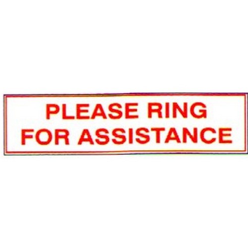 100x350mm Self Stick Please Ring For Assistance Label - made by Signage