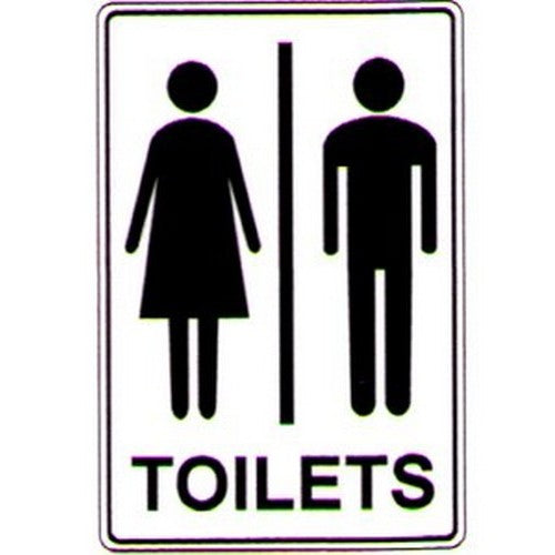 150x225mm Self Stick Toilets Ladies/Mens Label - made by Signage