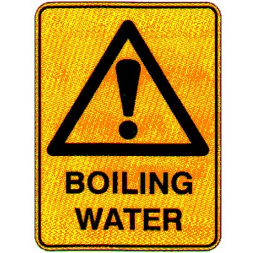 150x225mm Self Stick Warning Boiling Label - made by Signage