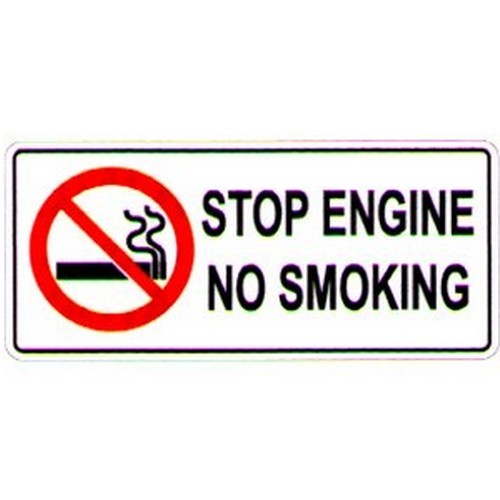 Metal 200x450mm Stop Engine Sign - made by Signage